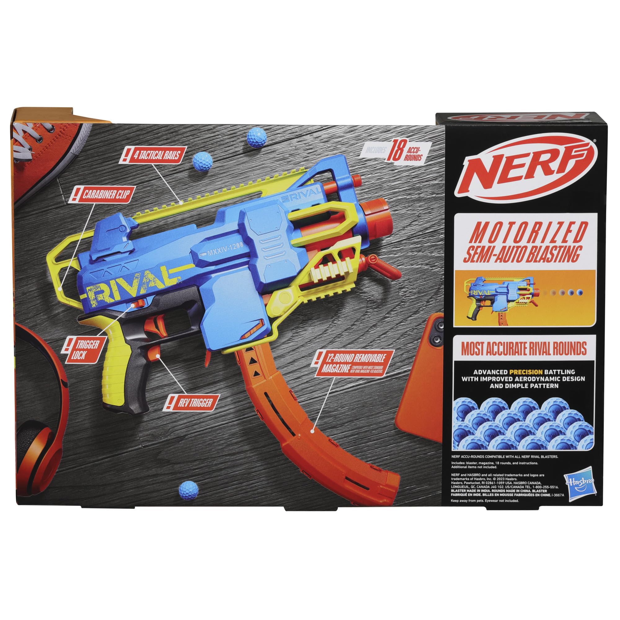 Nerf Rival Challenger MXXIV-1200 belt clip compatibility for hands-free carry