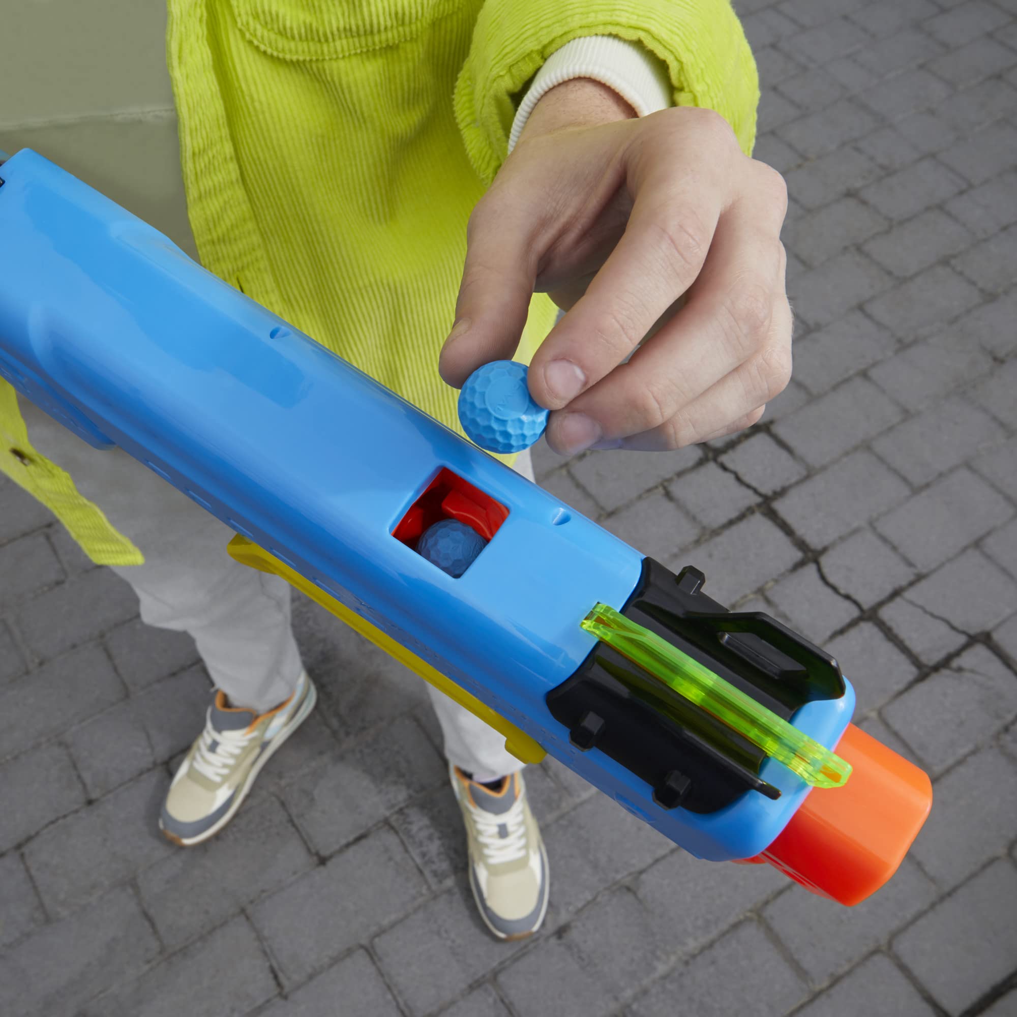 Nerf Rival Forerunner XXIII-1200 breech-load action highlighted.