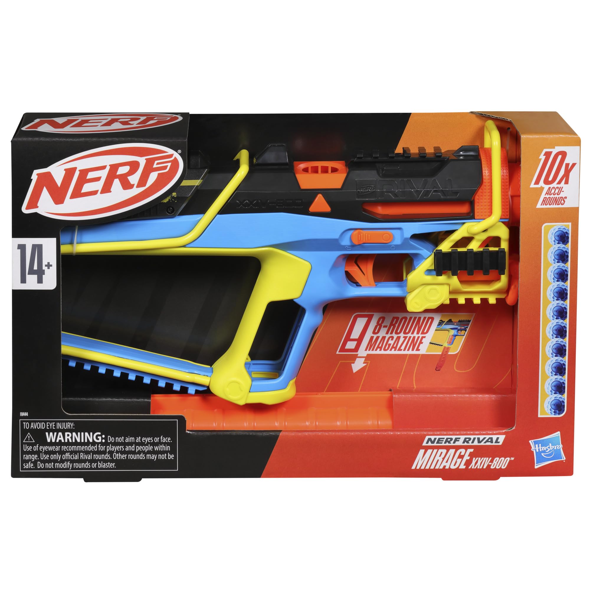 Nerf Rival Mirage XXIV-800 blaster side profile showing compact handling