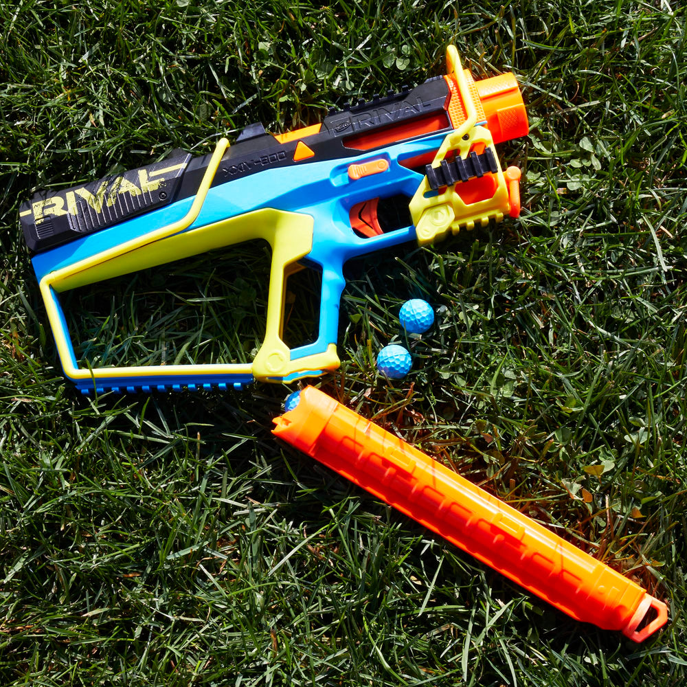 Nerf Rival Mirage XXIV-800 priming slide close-up with crisp action