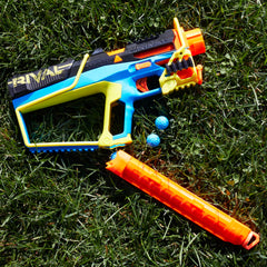 Nerf Rival Mirage XXIV-800 priming slide close-up with crisp action