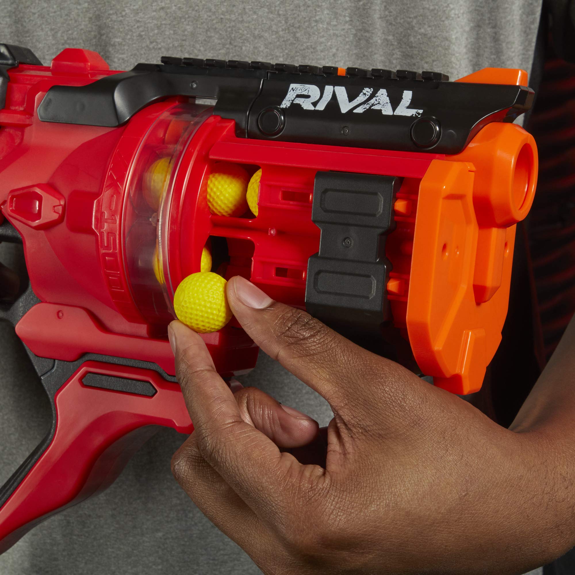 Nerf Rival Roundhouse XX-1500 fires at up to 90 FPS for accuracy.