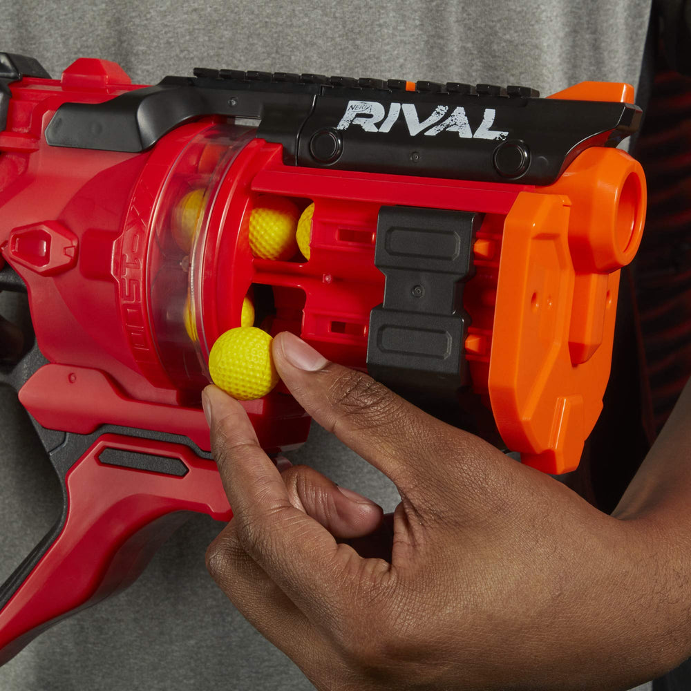 Nerf Rival Roundhouse XX-1500 fires at up to 90 FPS for accuracy.
