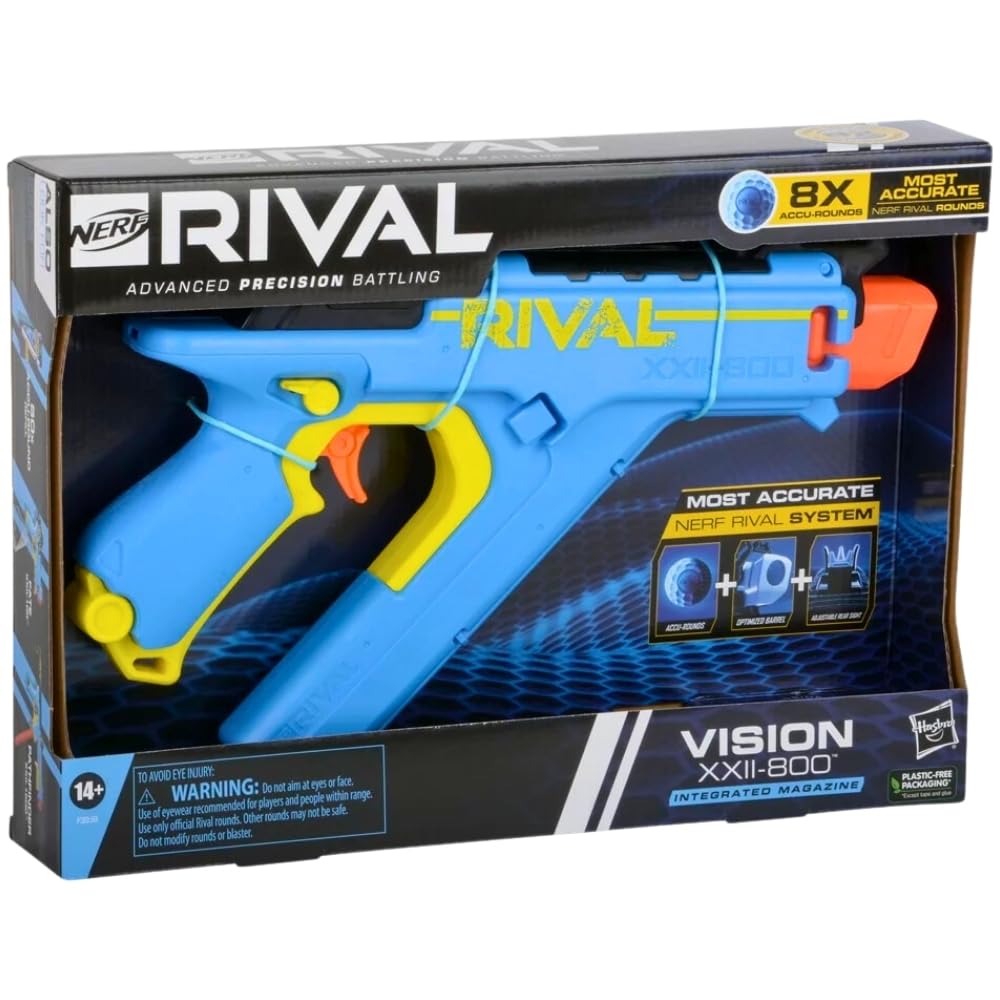 Nerf Rival Vision XXII-800 streamlined barrel design for enhanced performance.