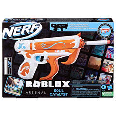 NERF Roblox Arsenal Soul Catalyst demonstrates front-loading design for quick reloads