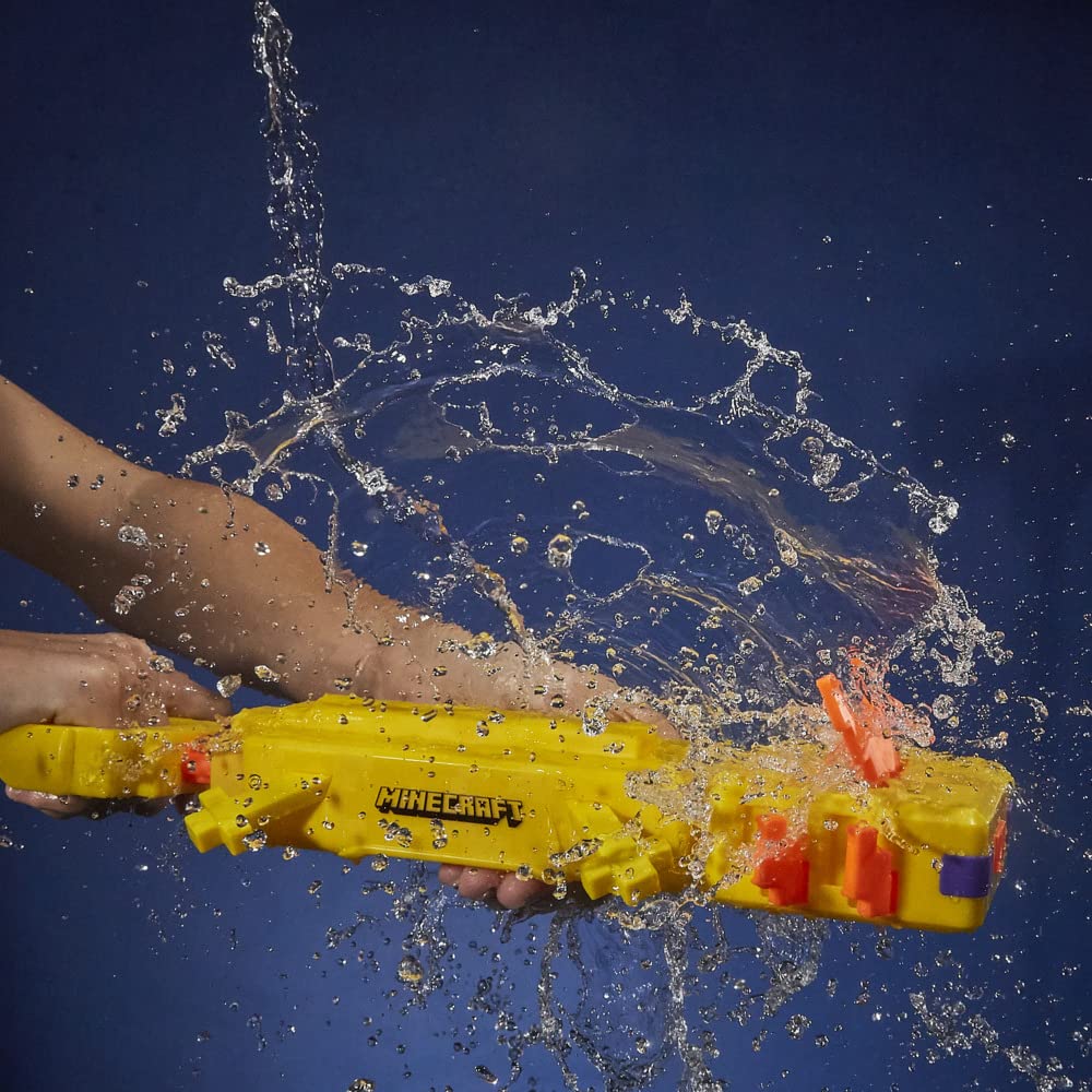 Nerf SOA Minecraft Axolotl blaster close-up figure detail