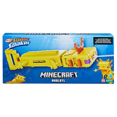 Nerf SOA Minecraft Axolotl blaster dispensing water during action-packed play