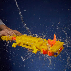 Nerf SOA Minecraft Axolotl blaster in hand for quick target practice