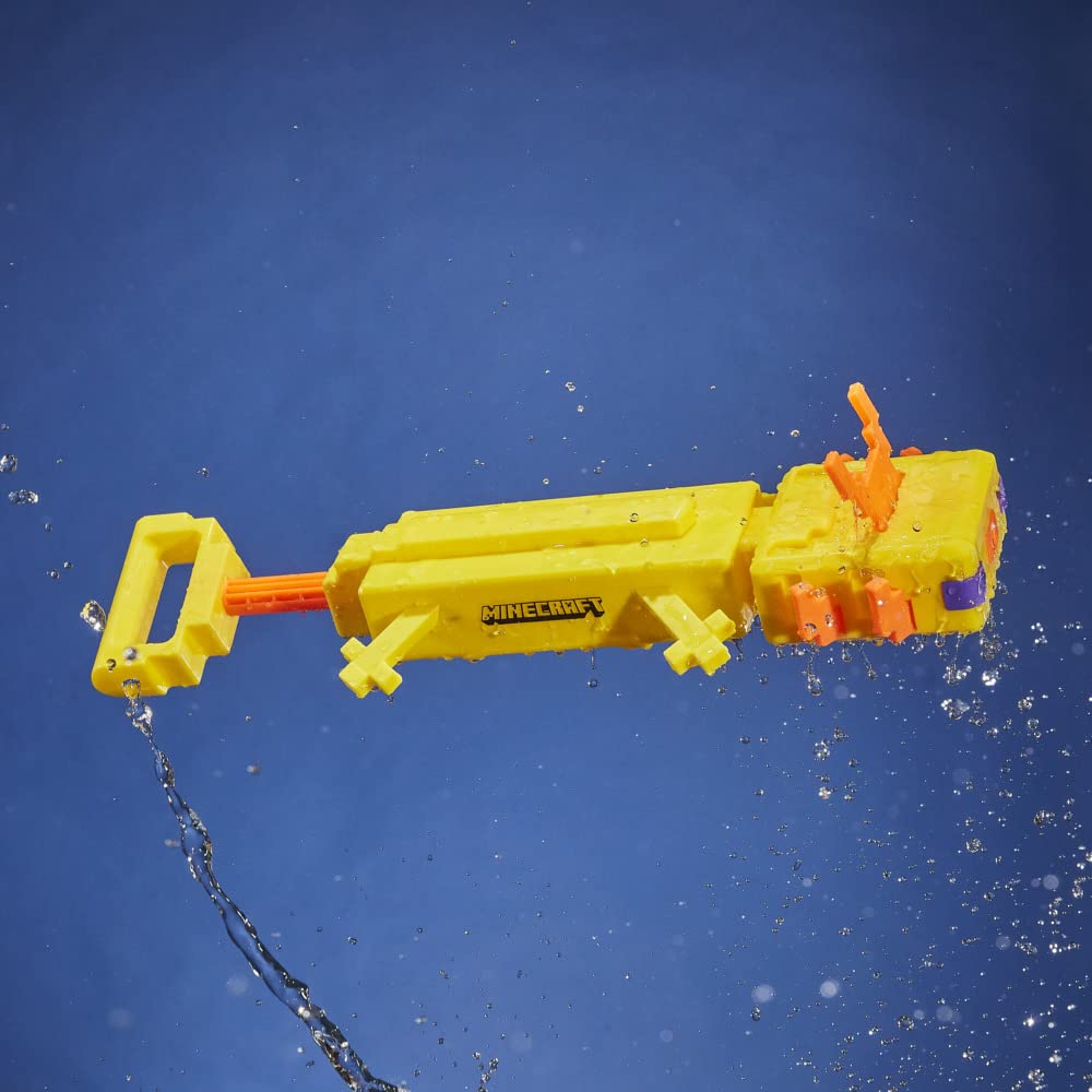 Nerf SOA Minecraft Axolotl blaster packaging display