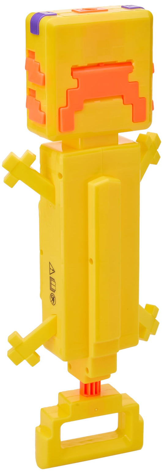 Nerf SOA Minecraft Axolotl blaster side view ready for splash tag games