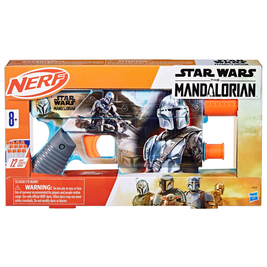 Nerf Star Wars Mandalorian blaster front view ready for target practice