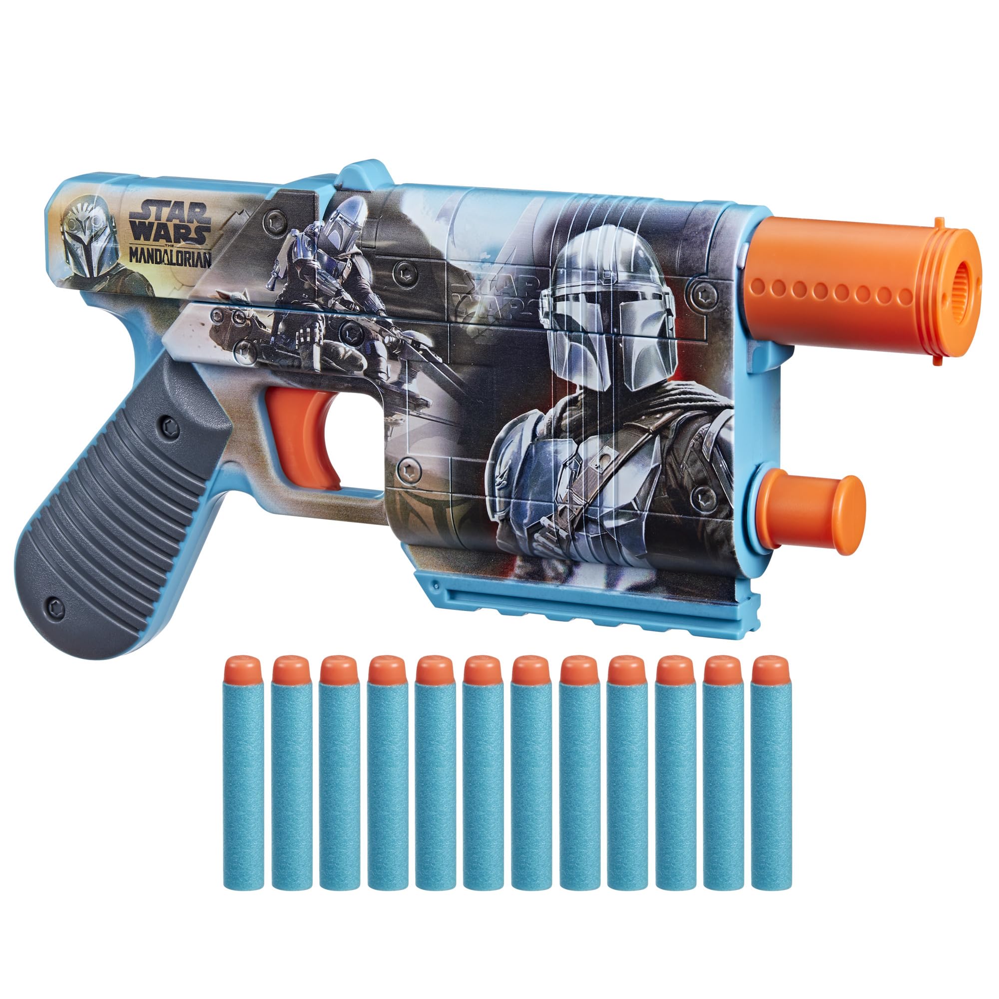Nerf Star Wars Mandalorian blaster side view for dynamic battles