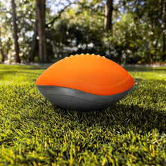 NERF Turbo Jr. foam football on the beach, perfect for carefree tosses