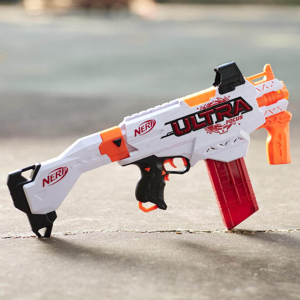 Nerf Ultra Focus AccuStrike Ultra darts optimize accuracy for long-range shots.