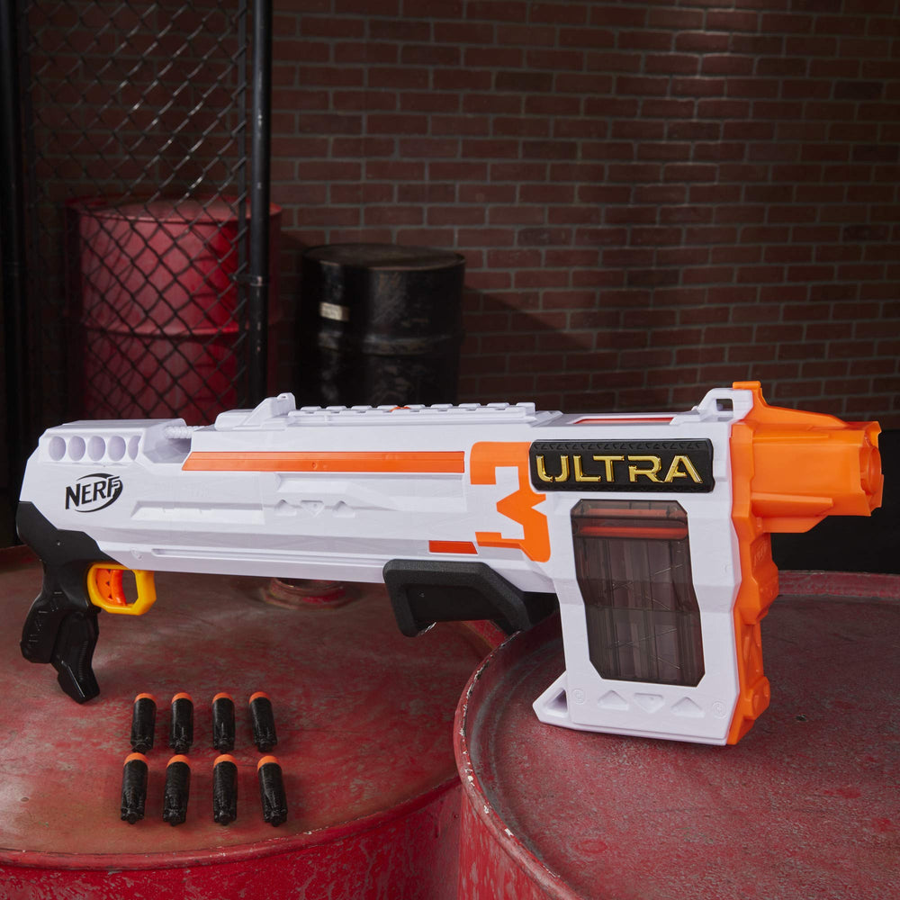 Nerf Ultra darts flight up to 120 feet in conditions.