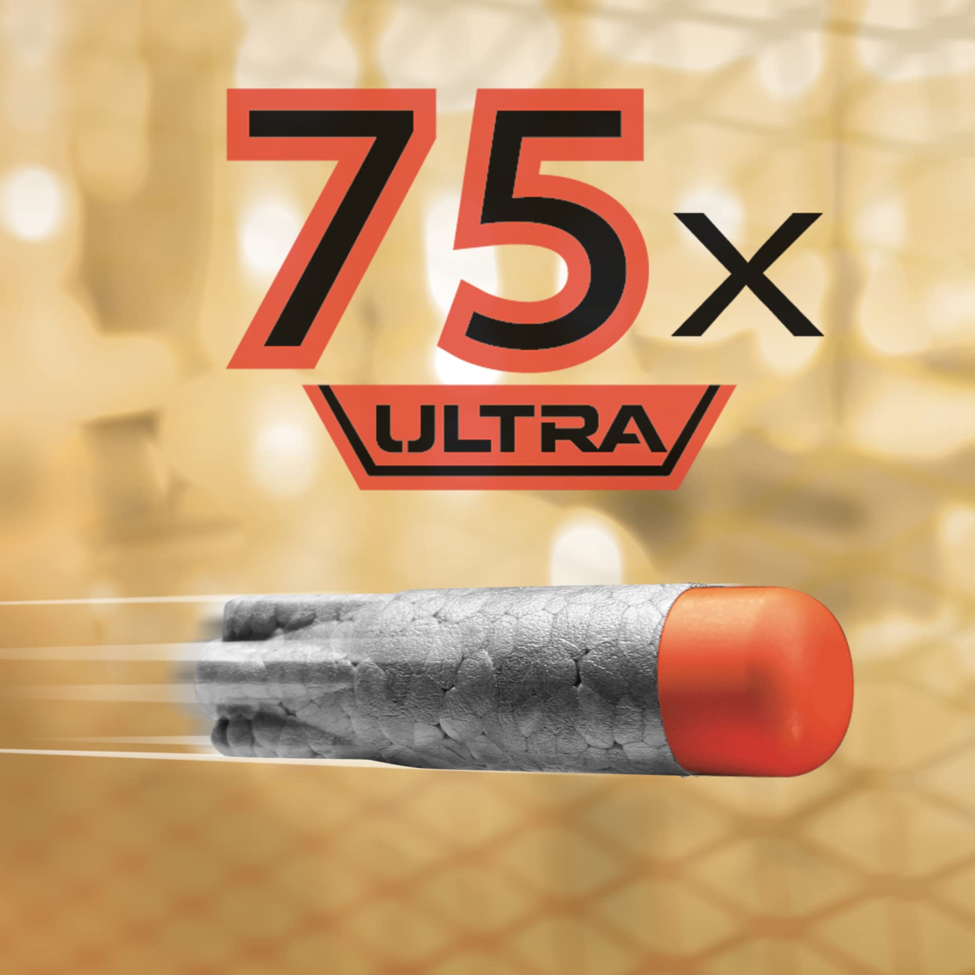 Sustainable packaging for Nerf Ultra refill darts, easy to open.