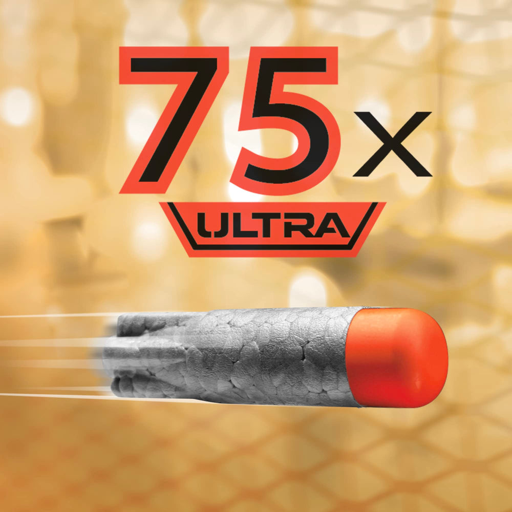 Sustainable packaging for Nerf Ultra refill darts, easy to open.