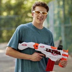 Nerf Ultra Focus stock storage keeps darts organized between rounds.