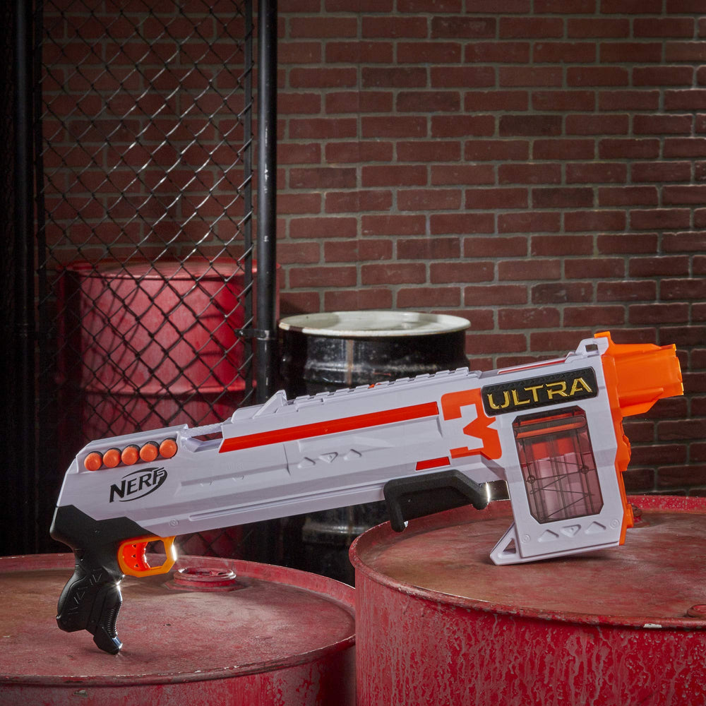 Nerf Ultra Three Blaster Eyewear recommended for safe play.