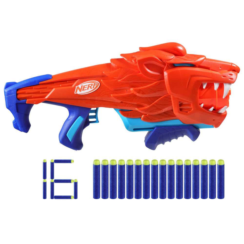 Nerf Wild Lionfury front view showing kid friendly, easy to use blaster
