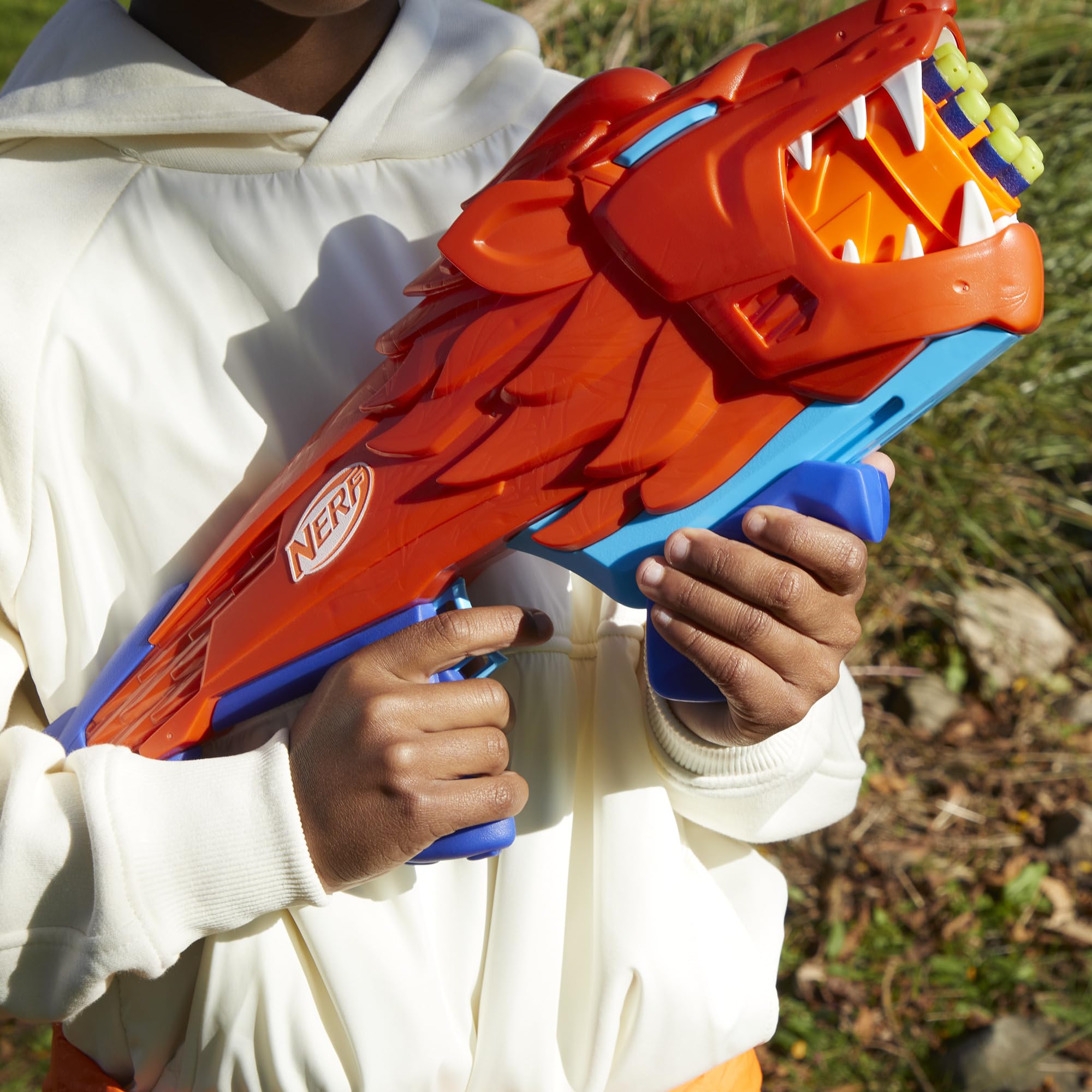 Nerf Wild Lionfury compact blaster for kids six and up