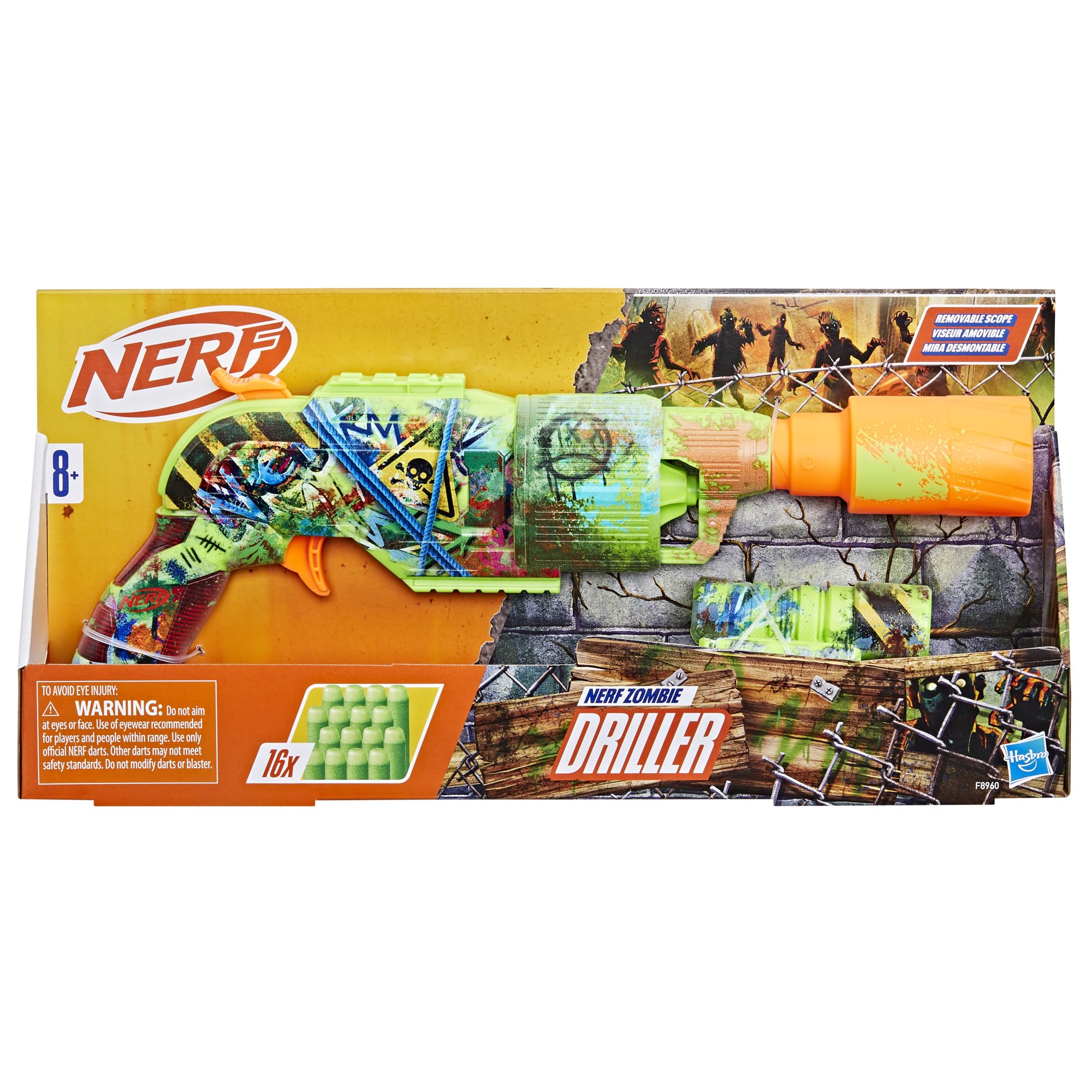 Nerf Zombie Driller rotating cylinder enables quick reloads during games.