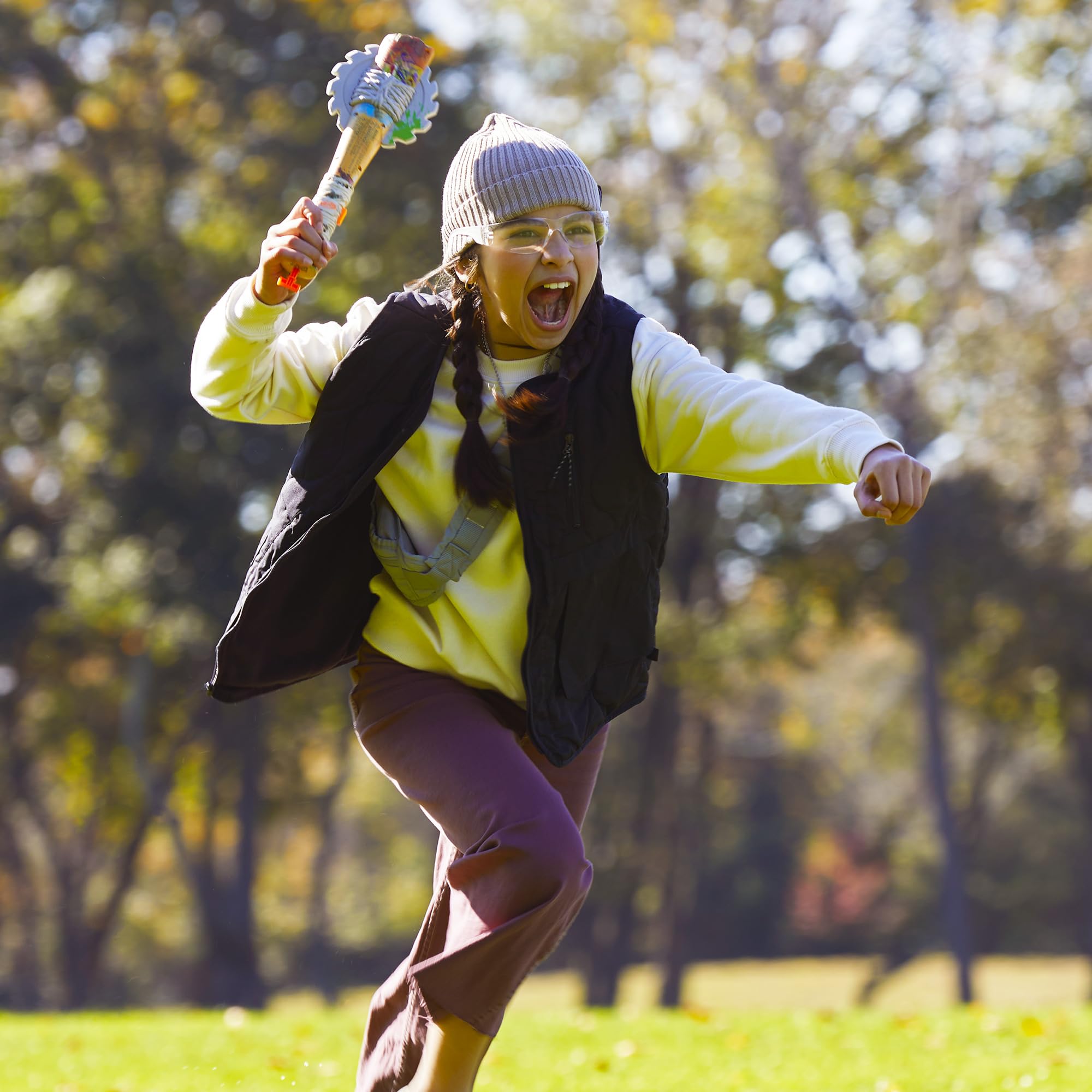 Nerf Zombie Strikeout graphic design enhances visual appeal during team play.