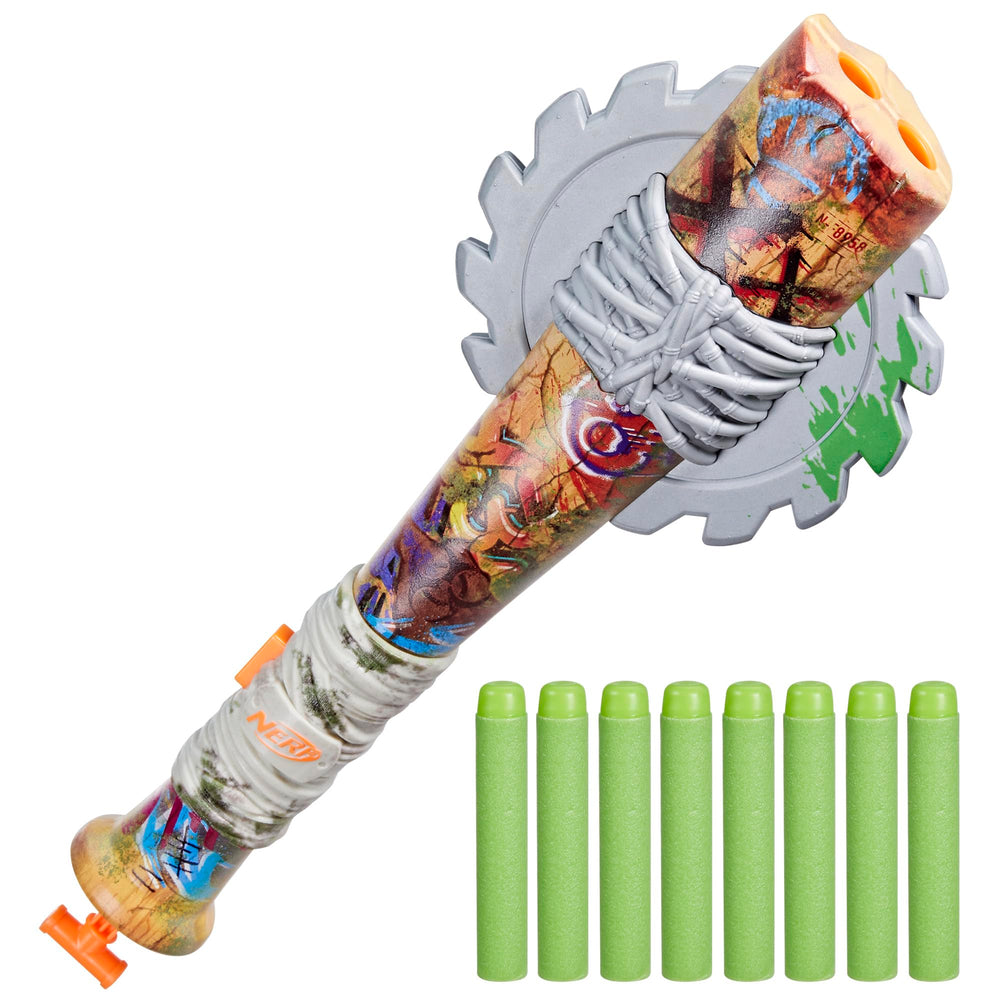 Nerf Zombie Strikeout blaster front view for fast, action-packed backyard battles.