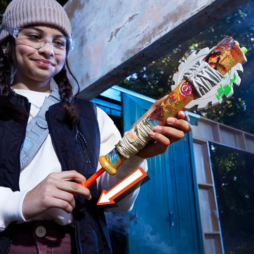 Nerf Zombie Strikeout dart firing action captured for exciting play moments.