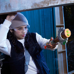 Nerf Zombie Strikeout packaging and blaster showcased for gift-ready presentation.