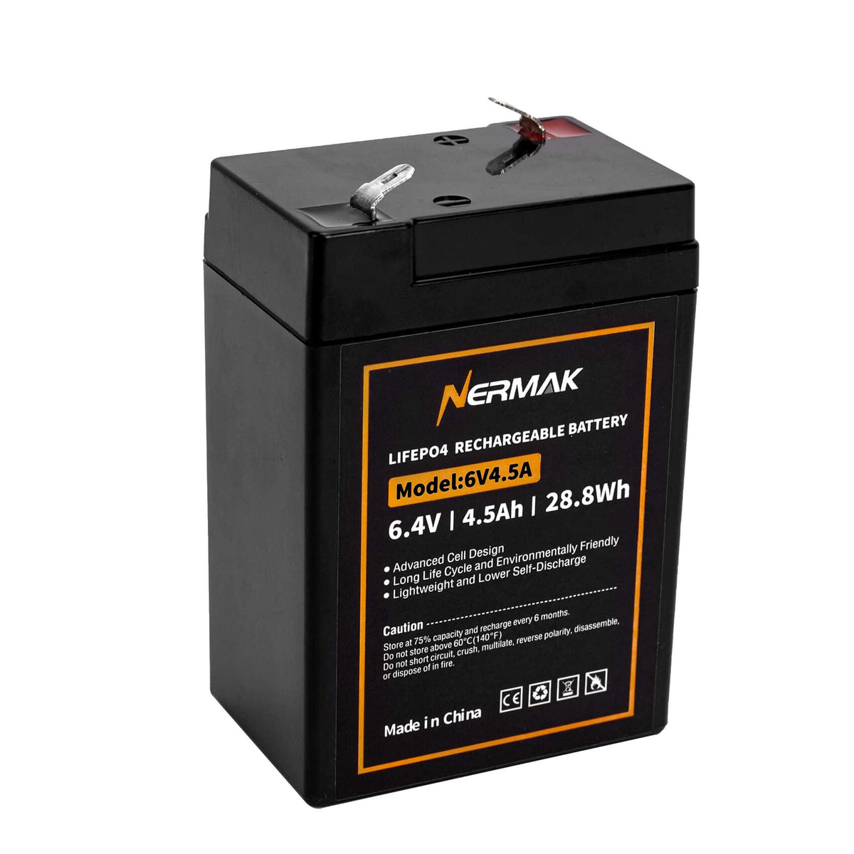NERMAK 6V LiFePO4 battery for emergency lights with long life