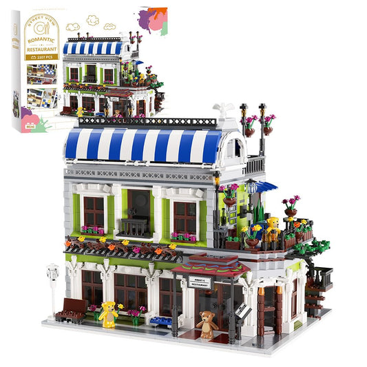 NETEHU romantic restaurant building kit with bear bricks for imaginative play and stylish display