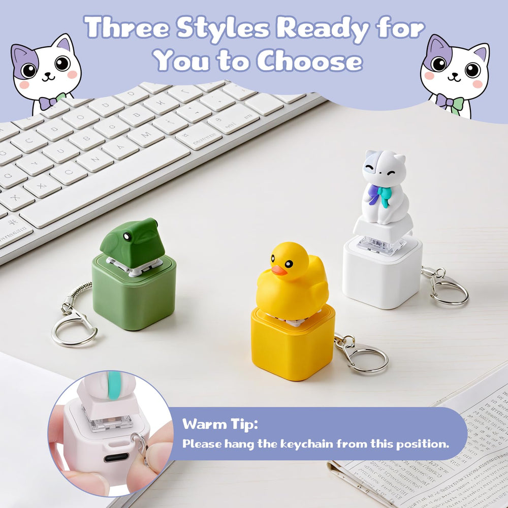 Netholid cat keyboard keychain design for portable stress relief