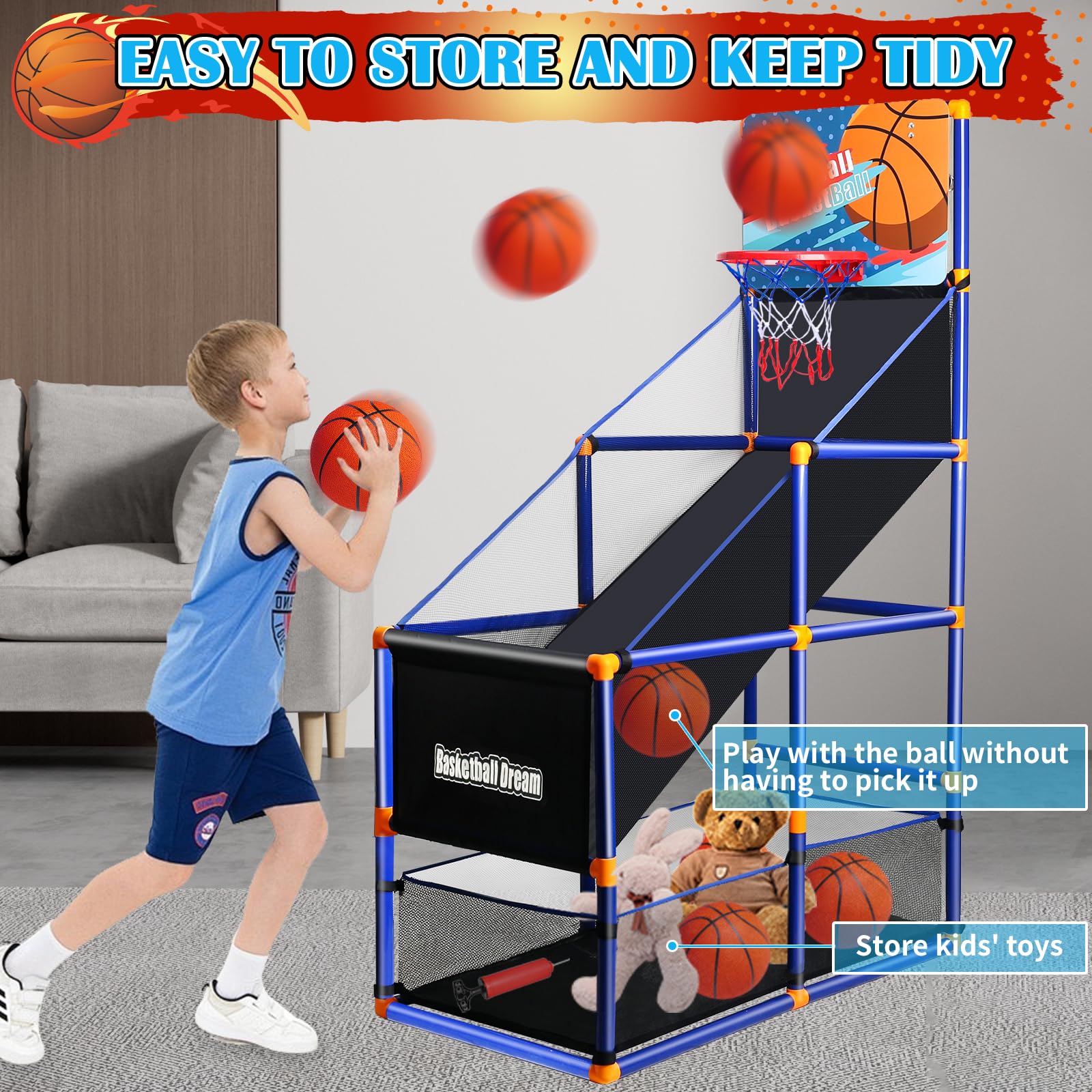 NEUBSAW four basketballs ready for endless shots and family fun.