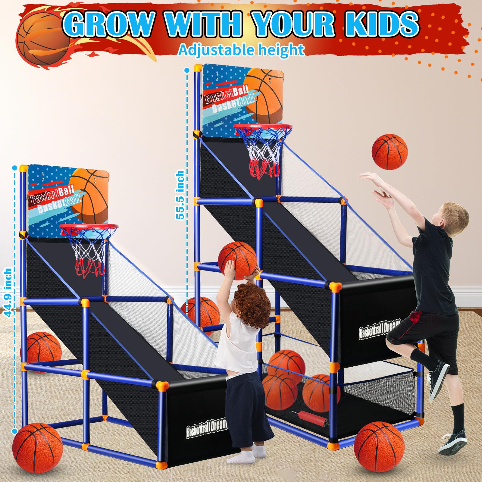 NEUBSAW pump and storage mesh keeps toys organized after play.