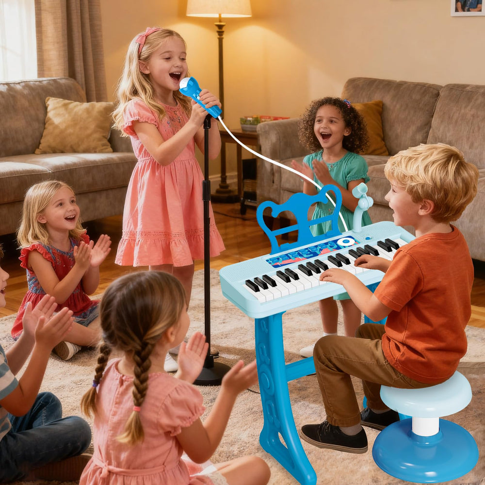 NEUBSAW piano provides four instrument tones for playful sound variety.