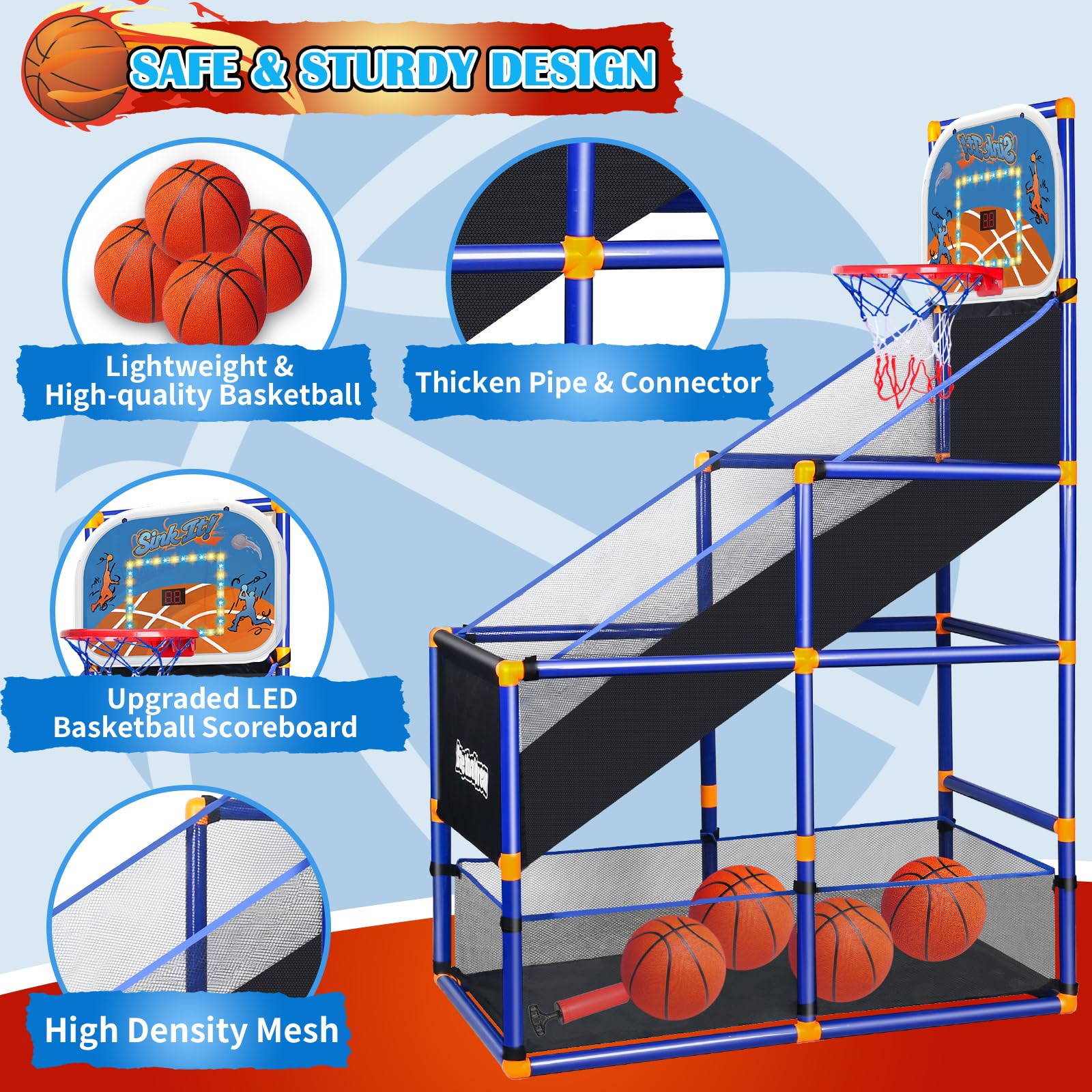 NEUBSAW storage mesh helps keep balls and accessories tidy after play.