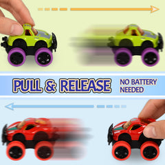 Neureyte pull-back alloy toy cars in action for fast, battery-free racing fun