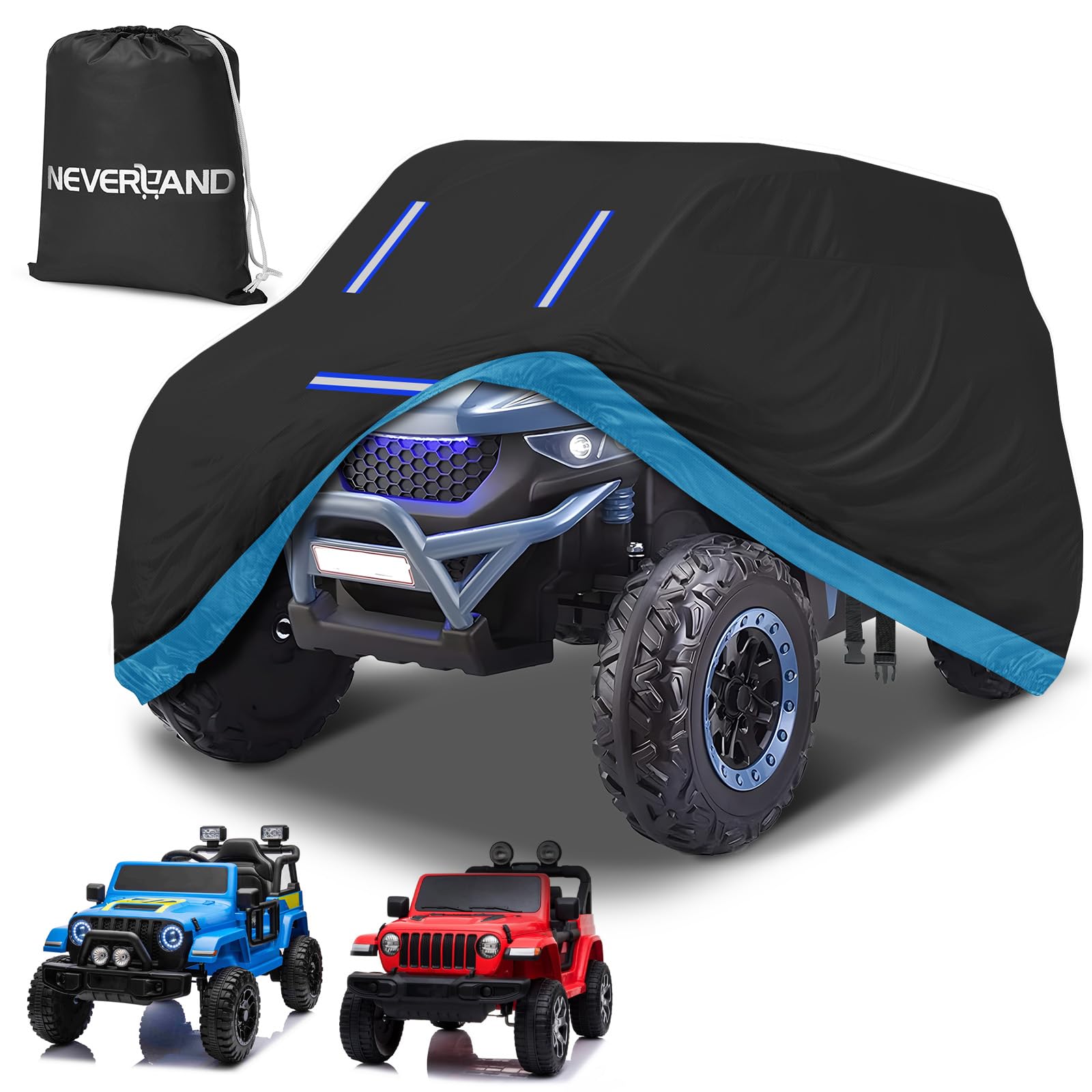 Neverland Kids Ride-On Cover top view protects toy from rain and sun