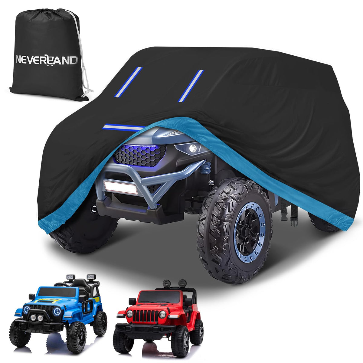 Neverland Kids Ride-On Cover top view protects toy from rain and sun