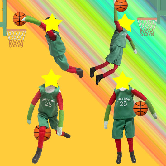 NEVGVUP elf basketball shorts add sporty detail for display.