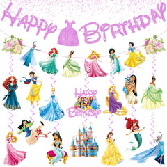 NEW BARLEY glittery Happy Birthday banner boosts princess party sparkle.