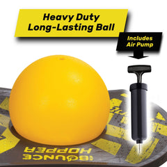 New Bounce Pogo Ball air pump keeps deck inflated for jumps.