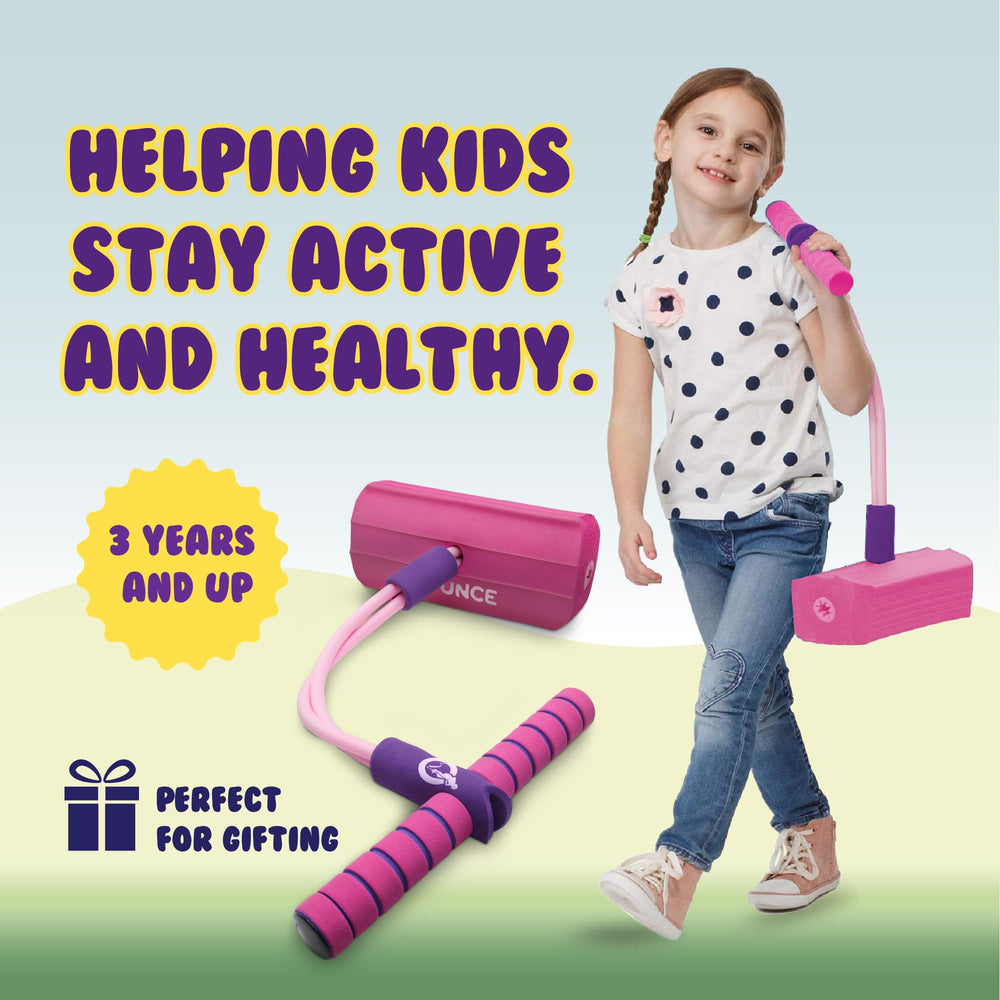New Bounce Pogo Stick foam jumper - cheerful squeaker adds playtime fun.