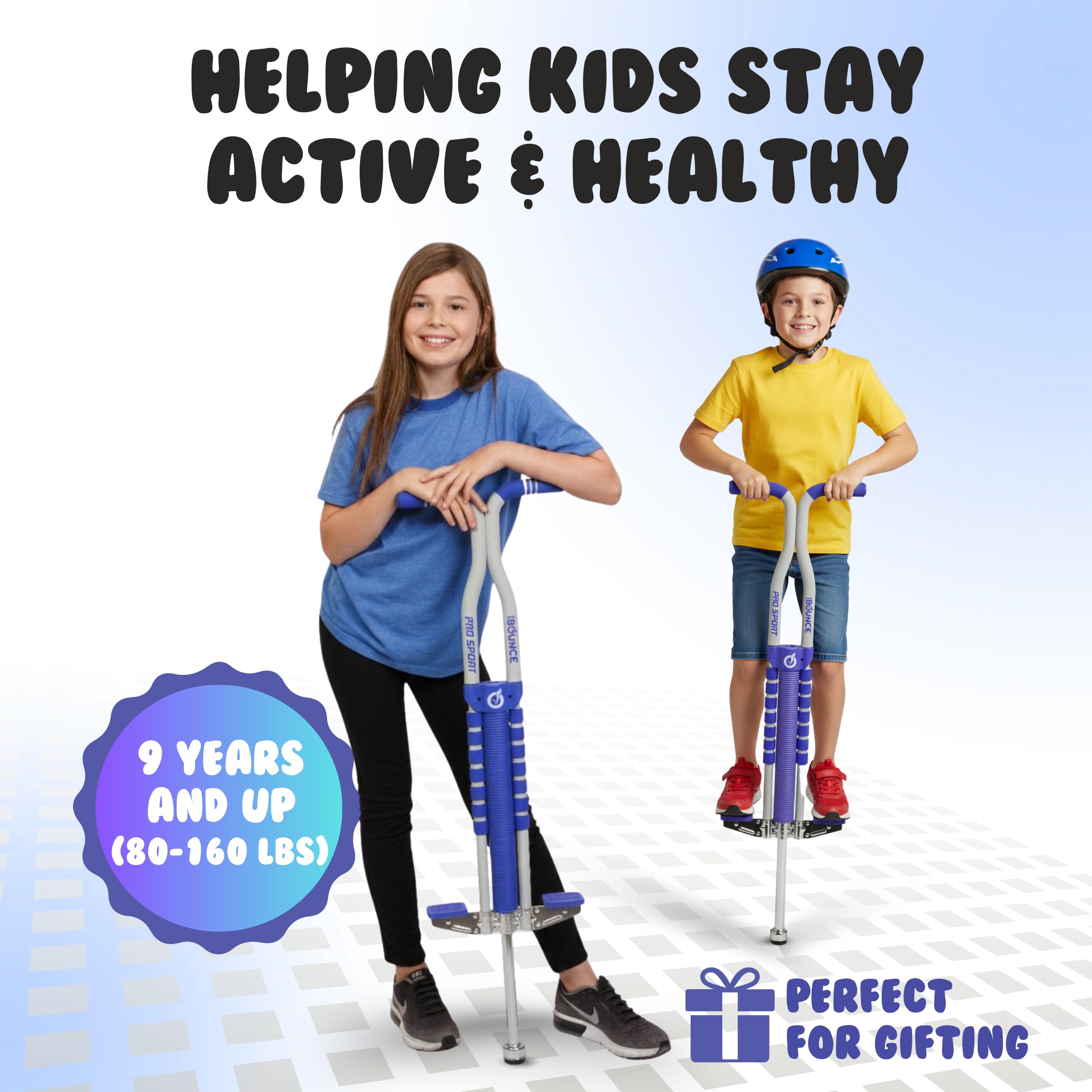 New Bounce Pogo Stick Pro Sport Edition in use demonstrates safe, wholesome outdoor play