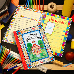 New Seasons deluxe keepsake album inside spread highlighting grade-by-grade sections