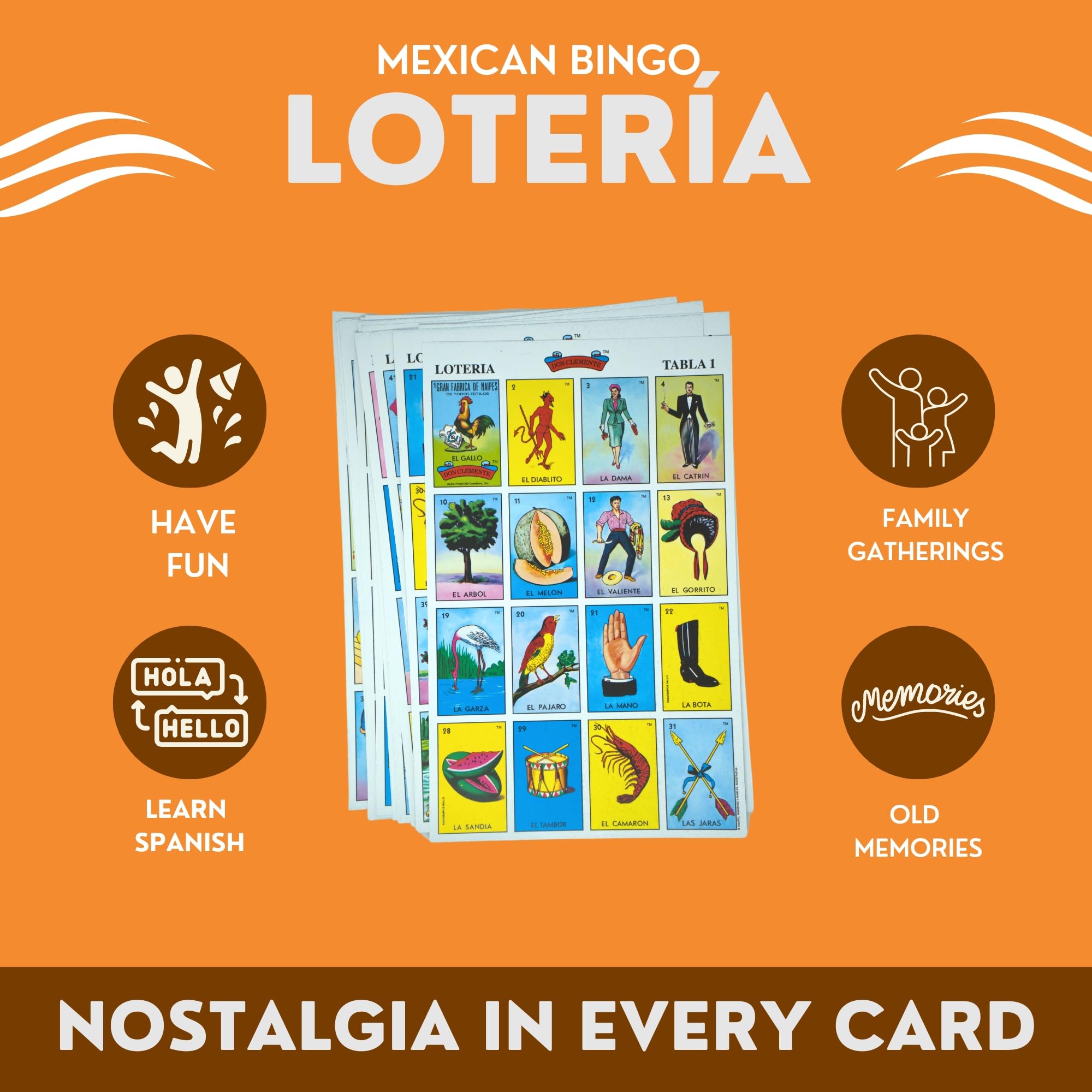 New To Town Lotería Spanish vocabulary cards support natural learning.
