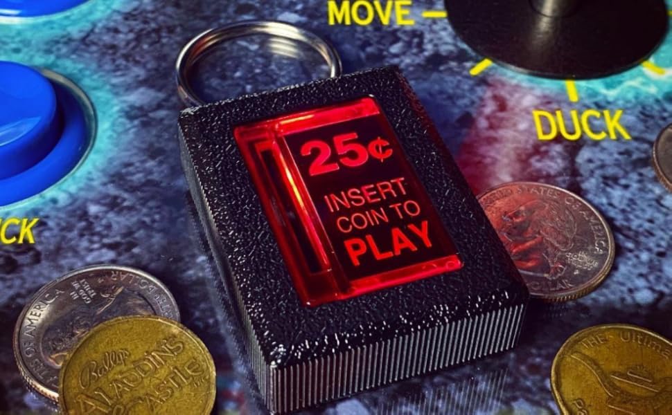 New Wave Toys 1:1 scale coin return keychain for authentic arcade feel.