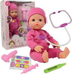The New York Doll Collection 16-inch doctor doll with heartbeat stethoscope for imaginative play