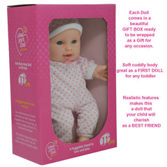 The New York Doll Collection close-up of vinyl head and limbs for lifelike play.